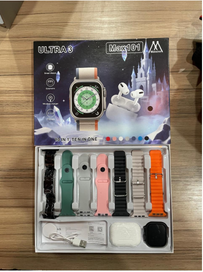 Ultra 3 Max101 Smart Watch 10-in-1 Combo